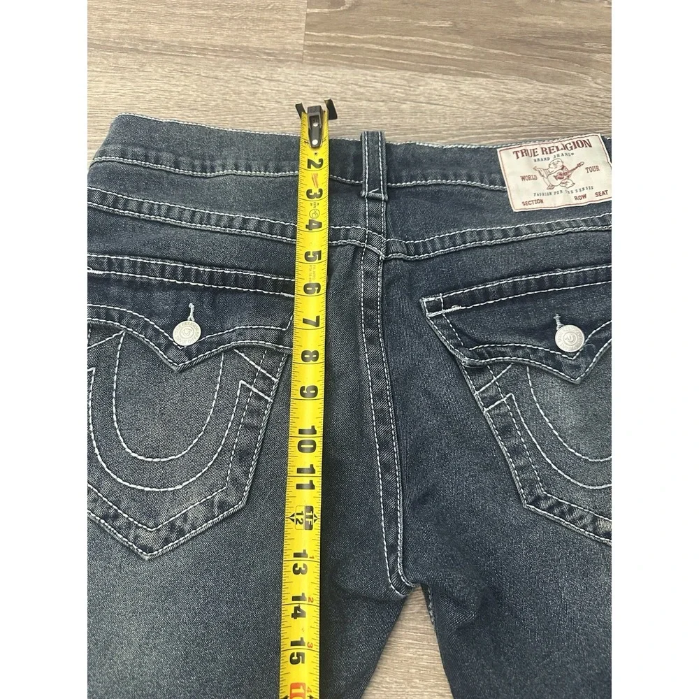 True Religion Ricky Flap Mens 34x28 Jeans Thick Stitches Jeans Relaxed Straight